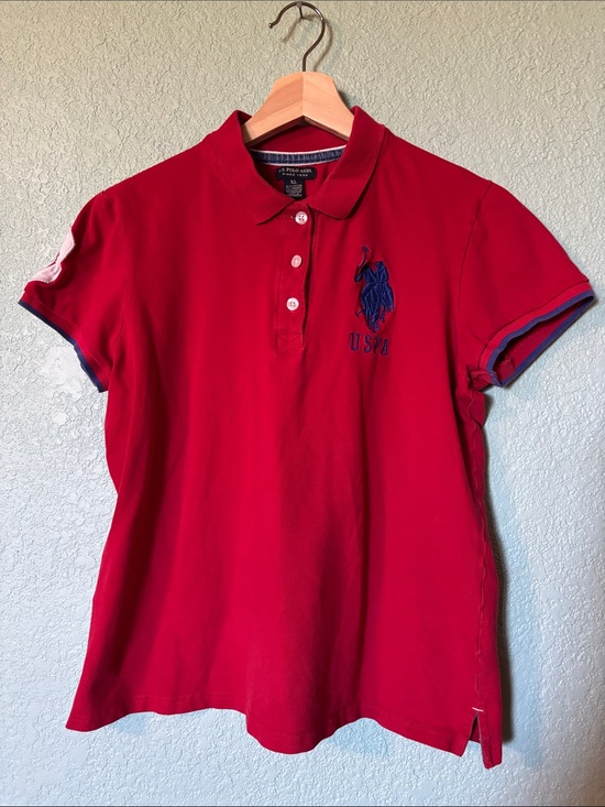 U.S. Polo Assn. Other - U.S. Polo Assn. Girls Red Polo with Navy Embroidered Logo Size XL - Good